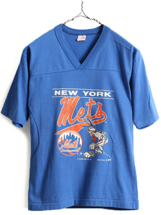 楽天市場】80s USA製 ワーナー バックバニー MLB メッツ プリント 半袖 フットボール Tシャツ ( メンズ レディース XS 程) 80年代 キャラクター 青| 中古 古着 80's キッズ XL ビンテージ プリントTシャツ プリントT ルーニー テューンズ キャラT アニメ アメキャラ