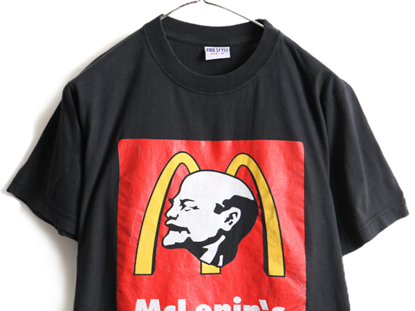 90s〜 McLenin's パロディTシャツ 表記XL 白 / レーニン マクドナルド 