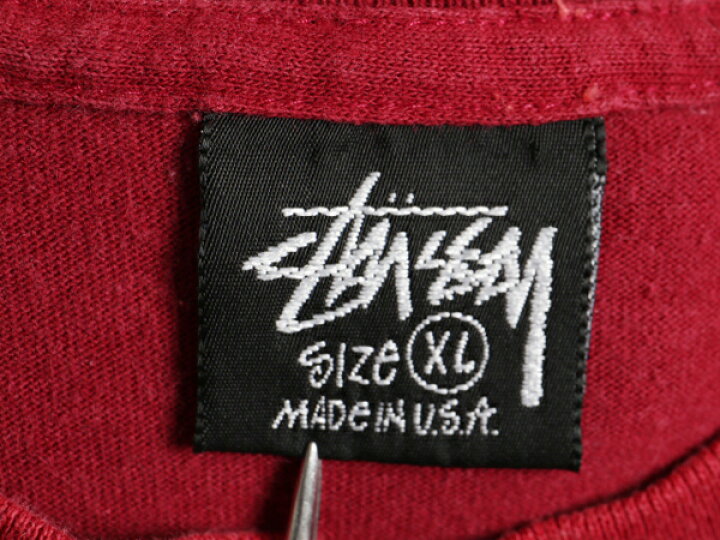 楽天市場】80s 黒タグ USA製 ☆ STUSSY IST ロゴ 両面 プリント 半袖 Tシャツ ( メンズ XL ) 古着 80年代 ステューシー  バーガンディ プリントTシャツ| 中古 80's アメリカ製 半袖Tシャツ ロゴTシャツ ロゴT ヘビーウェイト ストリート プリントT  シングルステッチ エンジ ... 80s 90s old stussy 黒タグ シャモアクロス シャツ ブルー