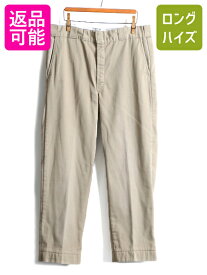 60s 70s 筆記体タグ ■ エルエルビーン シャモア クロス ライナー付き チノ パンツ ( メンズ 35 27 程) 古着 LLBEAN チノパン ストレート| 中古 60年代 70年代 60's 70's LLビーン ワークパンツ フランネル ベージュ カーキ アウトドア ボトムス L.L.BEAN TALON タロン