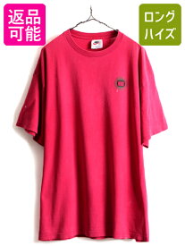 90s USA製 大きいサイズ XL ■ NIKE ナイキ ロゴ プリント 半袖 Tシャツ ( メンズ ) 古着 90年代 オールド ビッグシルエット ヘビーオンス| 中古 90's アメリカ製 半袖Tシャツ プリントTシャツ ロゴTシャツ ビッグロゴ ワンポイント ヘビーウェイト 赤 レッド スウォッシュ