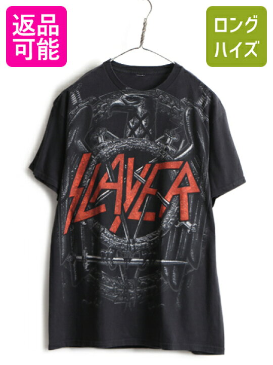 楽天市場】人気 黒 □ SLAYER スレイヤー 両面 プリント 半袖 Tシャツ 