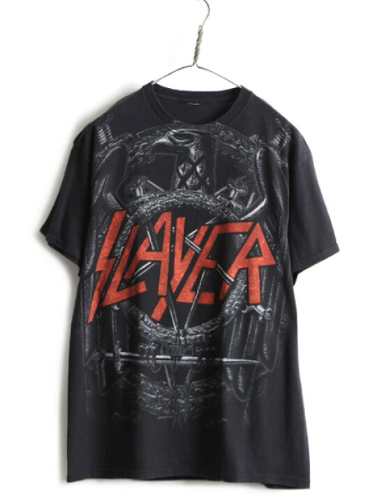 楽天市場】人気 黒 □ SLAYER スレイヤー 両面 プリント 半袖 Tシャツ 