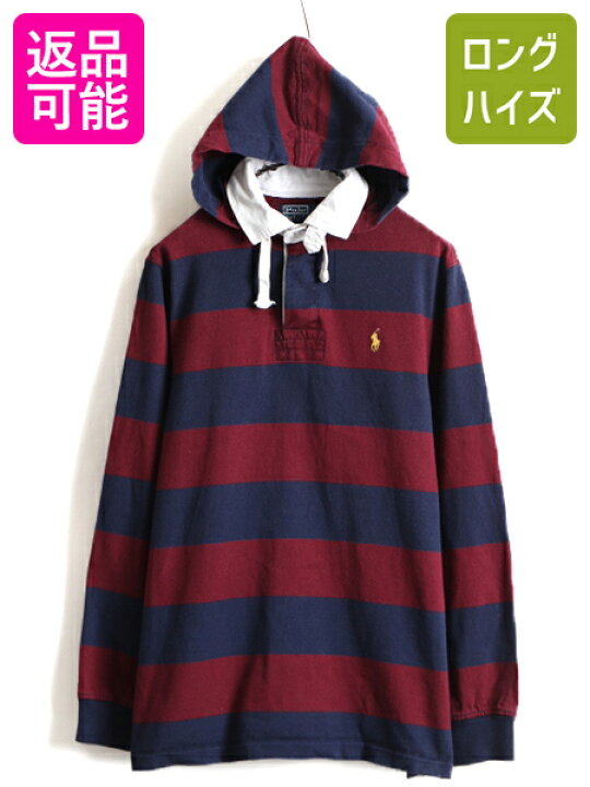 楽天市場】90s □ POLO ポロ ラルフローレン フード付き ボーダー 長袖 