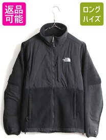 人気 黒 ■ ノースフェイス デナリ ジャケット ( レディース M ) 古着 The North Face DENALI フルジップ フリース ナイロン 切替 ブルゾン| 中古 アウトドア ノース フリースジャケット ジャンパー デナリジャケット ポーラテック POLARTEC ワンポイント ブラック アメカジ