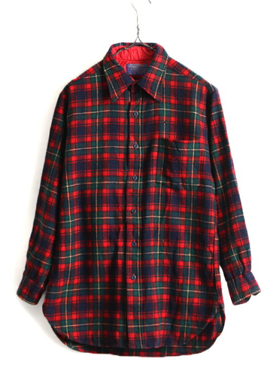 楽天市場】70s USA製 □ ペンドルトン チェック 長袖 ウール シャツ  