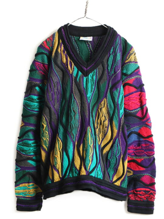 楽天市場】90s オーストラリア製 □ COOGI Vネック 3D 立体編み 長袖 