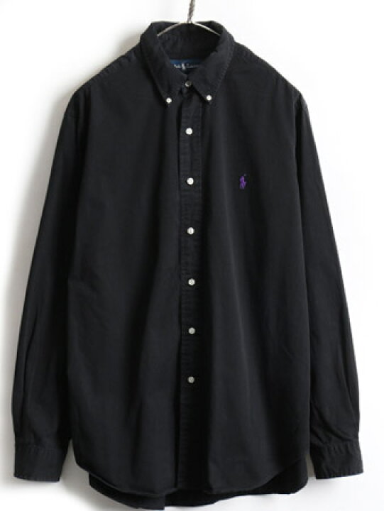 楽天市場】90s 人気 黒 □ ラルフローレン コットン 長袖 ボタンダウン  