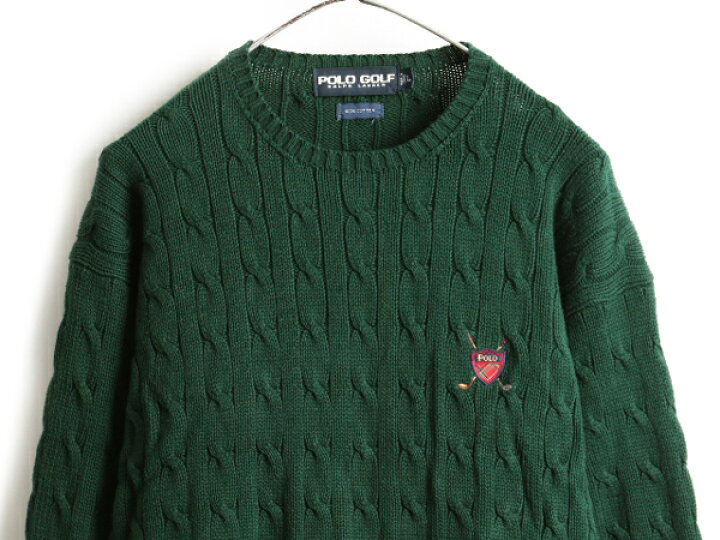 楽天市場】90s □ POLO GOLF ラルフローレン コットン 長袖 ケーブル 