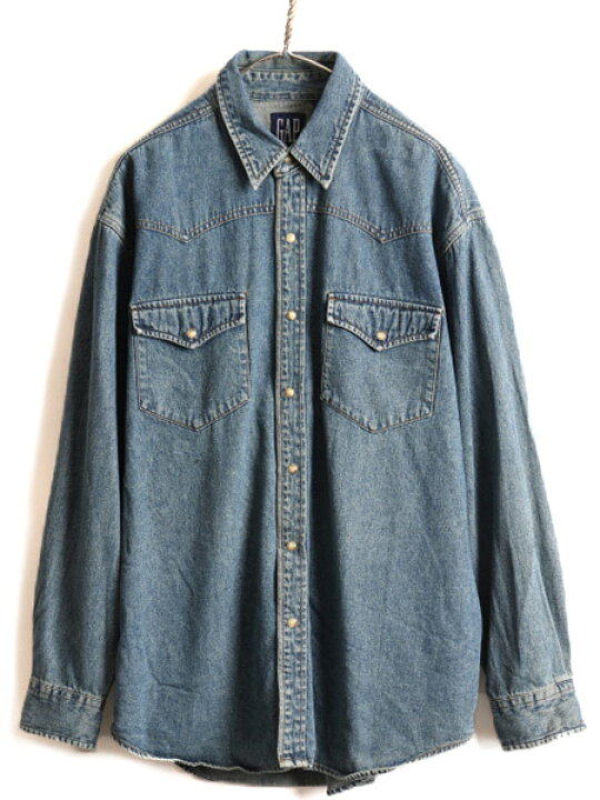 GAP デニムウエスタンシャツ L〜XLサイズ （激レア 90s OLD GAP USA製 