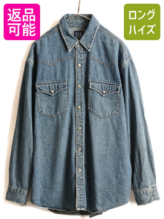 楽天市場】90s □ OLD GAP オールド ギャップ デニム 長袖 ウエスタン 