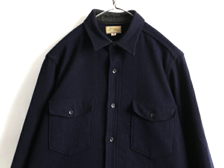 60s エルエルビーン ハンティングシャツ 切り替え 長袖シャツ ウール 