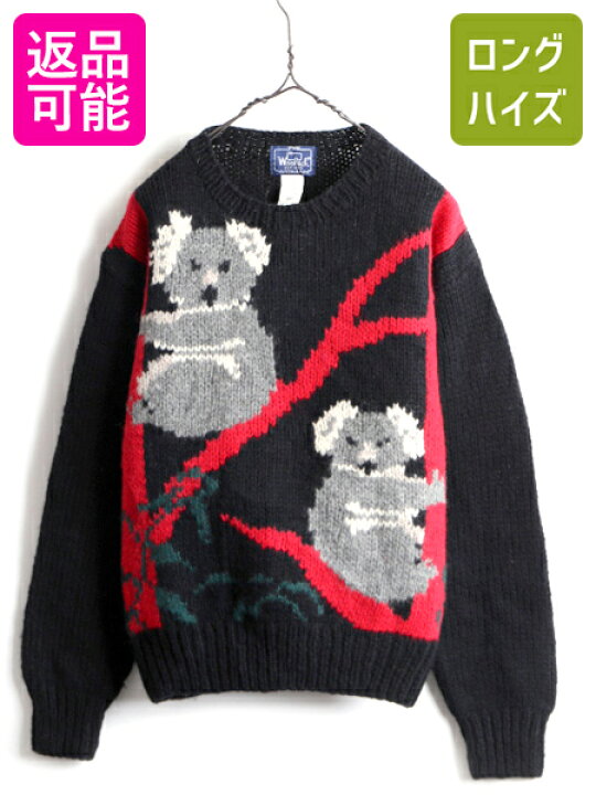 楽天市場】80s 人気 黒 ベース □ ウールリッチ コアラ 絵柄 ウール  