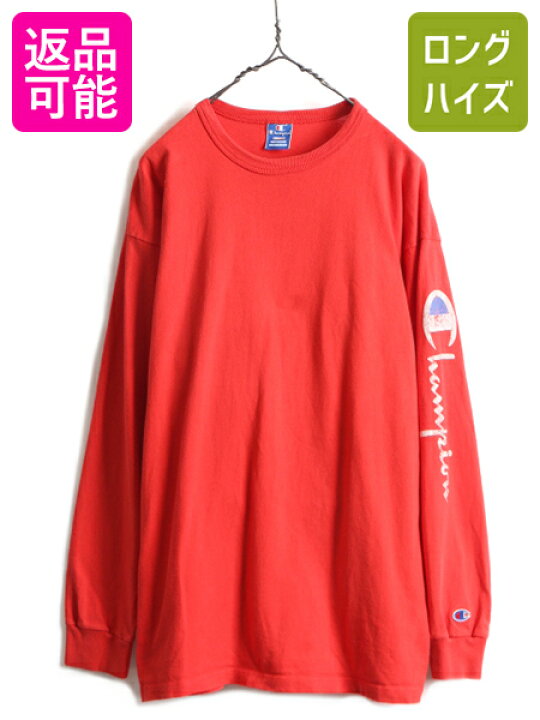 楽天市場】90s USA製 大きいサイズ XL □ チャンピオン 袖 プリント 