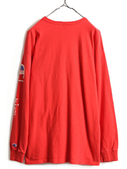 楽天市場】90s USA製 大きいサイズ XL □ チャンピオン 袖 プリント  