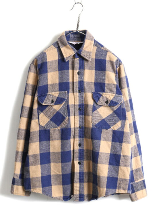 楽天市場】70s USA製 ☆ FROSTPROOF ブロック チェック 長袖 ヘビー 