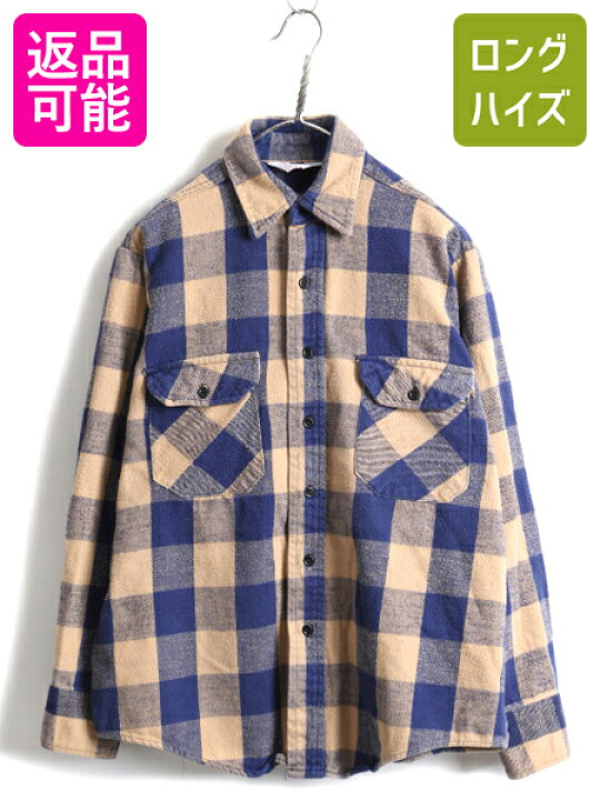 楽天市場】70s USA製 ☆ FROSTPROOF ブロック チェック 長袖 ヘビー 