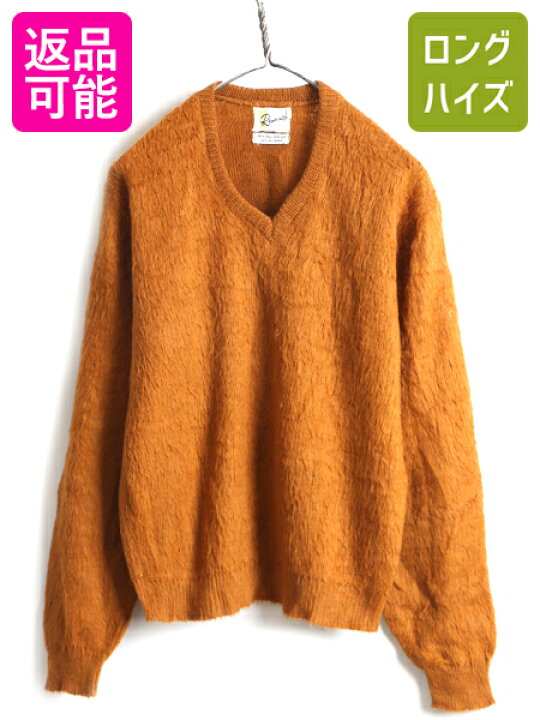 楽天市場】60s 70s ビンテージ 30% モヘア ☆ Vネック モヘヤ 長袖 