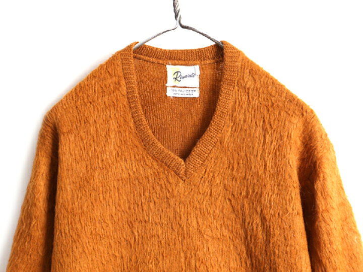 楽天市場】60s 70s ビンテージ 30% モヘア ☆ Vネック モヘヤ 長袖 