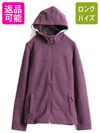 【マラソン 400円OFF&ポイント5倍!】 ■ ノースフェイス セーター フリース パーカー ジャケット ( レディース M ) 古着 The North face ジャンパー ブルゾン ニット フルジップ| 中古 ノース アウトドア フリースジャケット フード ハイネック ジップアップ ワンポイント