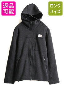 US企画 ■ ノースフェイス ゴードン ライオンズ パーカー ジャケット ( メンズ L ) 古着 The North face フリース セーター ニット フード| 中古 日本未発売 GORDON LYONS アウトドア フリースジャケット ジャンパー ブルゾン フルジップ チャコールグレー 濃灰 アメカジ