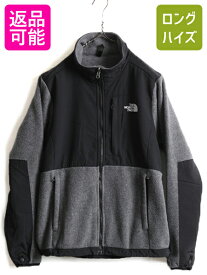 ■ ノースフェイス デナリ ジャケット ( レディース M ) 古着 The North Face DENALI フルジップ フリース ジャンパー ブルゾン 2トーン 黒| 中古 アウトドア ノース フリースジャケット デナリジャケット ポーラテック POLARTEC ナイロン 濃灰 チャコールグレー ブラック