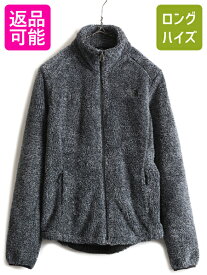 US企画 希少サイズ XS ■ ノースフェイス フルジップ 毛長 フリース ジャケット レディース / 古着 The North Face アウトドア ジャンパー| 中古 日本未発売 OSITO フリースジャケット ブルゾン ノース ワンポイント ロゴ刺繍 ハイネック チャコールグレー 濃灰 灰 2トーン