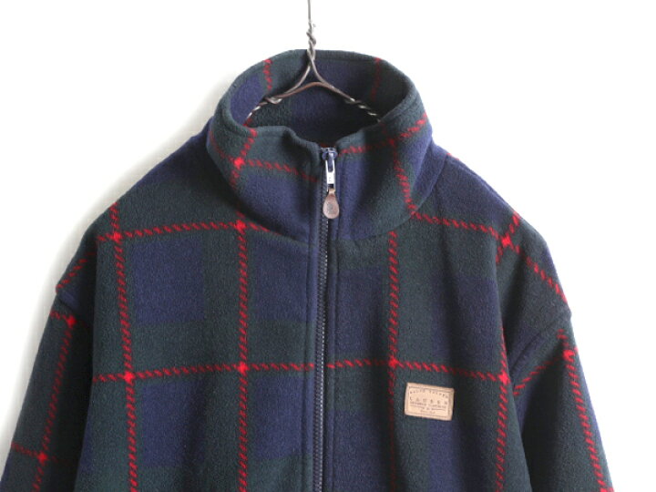 楽天市場】90s □ LAUREN ラルフローレン チェック フリース  