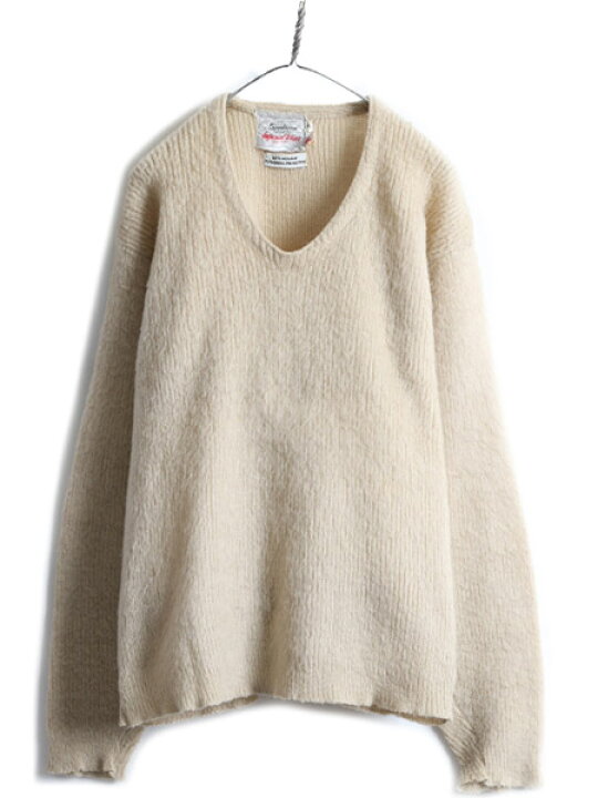 楽天市場】60s 大きいサイズ XL モヘア 65%☆ Vネック モヘヤ 長袖 