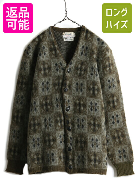 楽天市場】60s ビンテージ モヘア 25% ☆ 総柄 ウール モヘヤ 長袖 