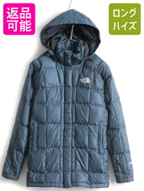 【4/20 24h限定 P4倍&10%OFF!】 希少サイズ XS ■ ノースフェイス ダウン ハーフ コート ( レディース ) 古着 The North Face 600フィル フルジップ フード アウトドア 紺| 中古 ノース ダウンコート ダウンジャケット ハーフコート ナイロンジャケット ブルゾン