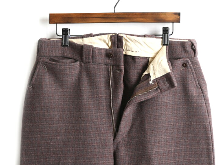 楽天市場】50s ビンテージ □ チェック ヘビー ウール スラックス  