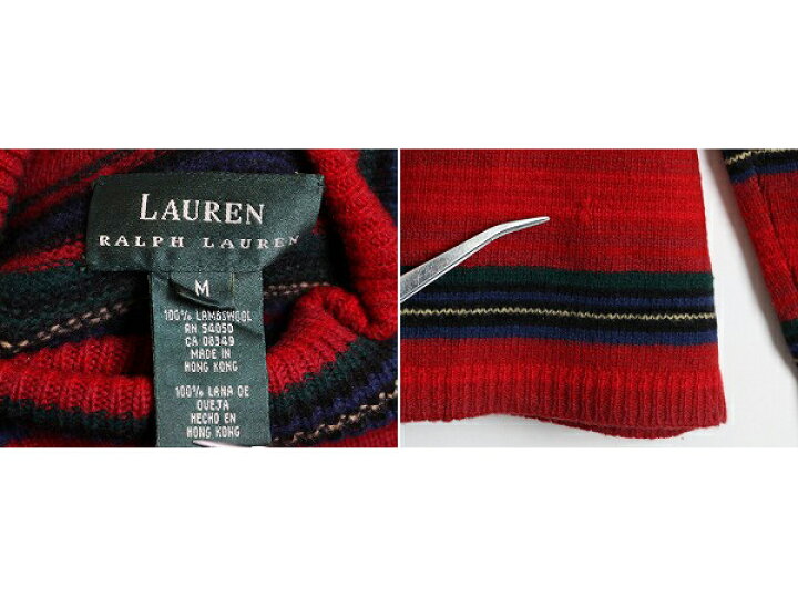 楽天市場】90s □ LAUREN ラルフローレン ネイティブ ボーダー 