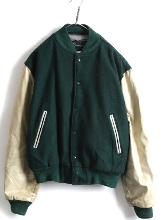 楽天市場】70s USA製 ランタグ ☆ チャンピオン レザー ウール 切替  