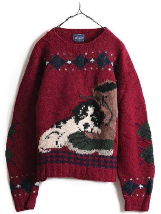 楽天市場】80s ビンテージ □ ウールリッチ 犬 絵柄 ウール 二ット  