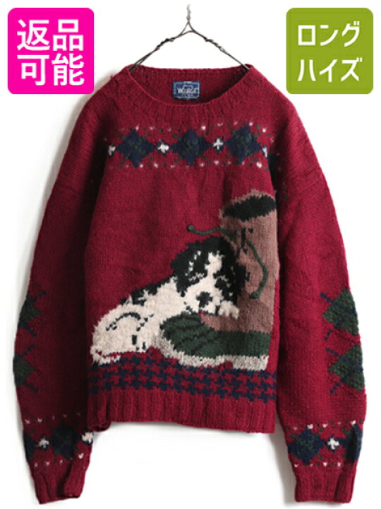 楽天市場】80s ビンテージ □ ウールリッチ 犬 絵柄 ウール 二ット 