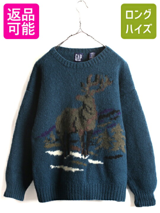 楽天市場】手編み 90s □ OLD GAP 絵柄 シェットランド ウール ハンド 