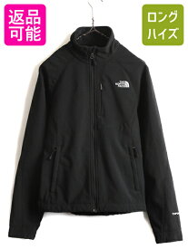 【5/25 24h限定 P8倍&400円OFF!!】 US企画 希少サイズ S 人気 黒 ■ ノースフェイス TNF APEX ソフトシェル ジャケット レディース The North Face エイペックス 裏 フリース| 古着 中古 日本未発売 ノース アウトドア ジャンパー ブルゾン ハイネック ワンポイント スムー