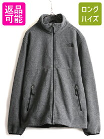 ■ ノースフェイス フルジップ フリース ジャケット ( メンズ L ) 古着 The North Face ジャンパー ブルゾン ハイネック アウトドア 濃灰| 中古 ノース フリースジャケット アウター ポケット付き ワンポイント ロゴ刺繍 ジップアップ チャコールグレー 灰 アメカジ US古着