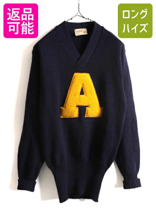楽天市場】50s ビンテージ ☆ サガラ ワッペン Vネック ウール 長袖 