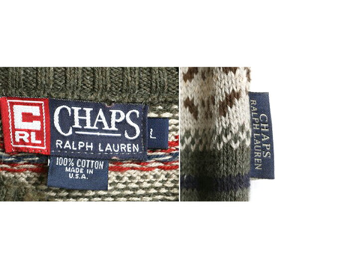 楽天市場】90s USA製 □ CHAPS ラルフローレン フェアアイル コットン 