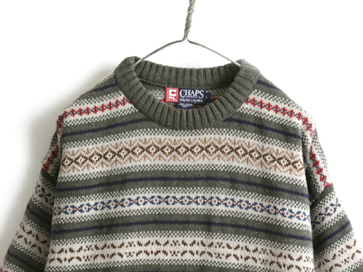 楽天市場】90s USA製 □ CHAPS ラルフローレン フェアアイル コットン 
