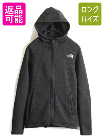 【4/25 24h限定 500円OFF&P8倍!!】 US企画 希少サイズ XS ■ ノースフェイス セーター フリース パーカー ジャケット レディース / The North face ジャンパー ブルゾン 濃灰| 古着 中古 日本未発売 ノース アウトドア フリースジャケット フードパーカー ニット ハイネック