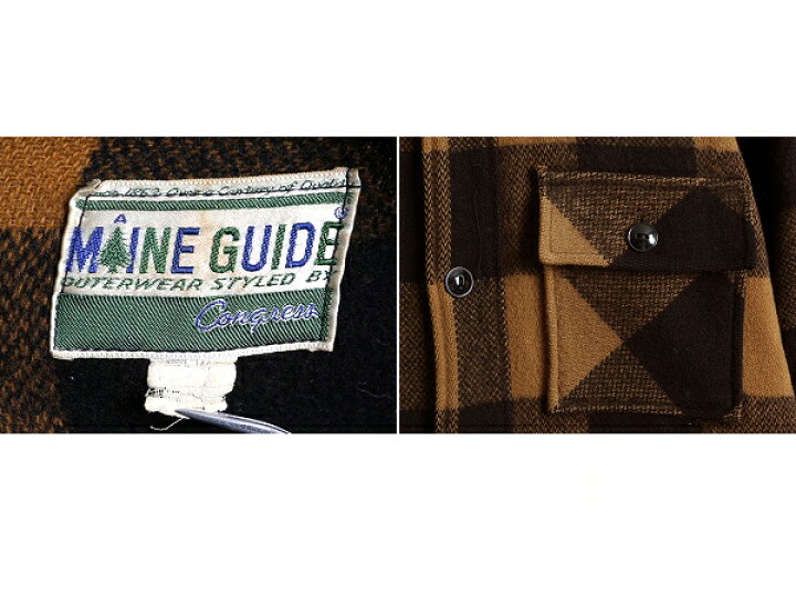 楽天市場】60s 70s USA製 □ MAINE GUIDE ブロック チェック 長袖 