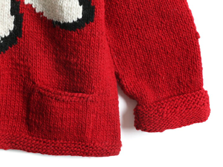 楽天市場】手編み エクアドル製 □ 花柄 フルジップ カウチン ハンド  