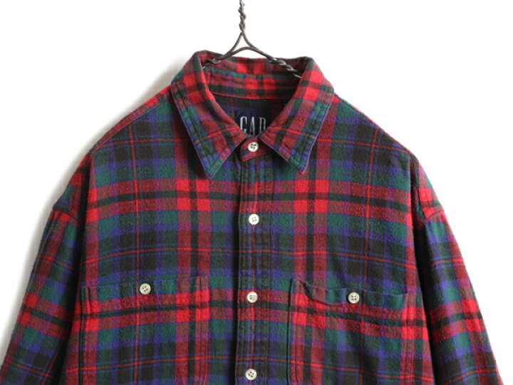 楽天市場】90s □ OLD GAP チェック 長袖 フランネル シャツ ( メンズ 