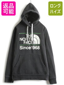 人気 黒 ■ ノースフェイス プリント スウェット フード パーカー ( メンズ L ) The North Face プルオーバー トレーナー スエット 裏起毛| 古着 中古 アウトドア ノース フードパーカー ロゴパーカー プリントパーカー スウェットパーカー ブラック アメカジ US古着