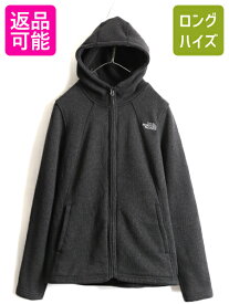 【マラソン 400円OFF&ポイント5倍!】 US企画 ■ ノースフェイス セーター フリース パーカー ジャケット ( レディース M ) The North face ジャンパー ブルゾン アウトドア 濃灰| 古着 中古 日本未発売 ノース フリースジャケット フードパーカー ニット ハイネック フルジ