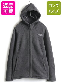 【4/25 24h限定 500円OFF&P8倍!!】 US企画 ■ ノースフェイス セーター フリース パーカー ジャケット ( レディース M ) The North face ジャンパー ブルゾン アウトドア 濃灰| 古着 中古 日本未発売 ノース フリースジャケット フードパーカー ニット ハイネック フルジッ