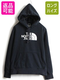 大きいサイズ XL ■ ノースフェイス プリント スウェット フード パーカー ( レディース ) The North Face トレーナー プルオーバー 裏起毛| 古着 中古 ノース スエット フードパーカー ロゴパーカー プリントパーカー スウェットパーカー オーバーサイズ ネイビー 紺 US古着